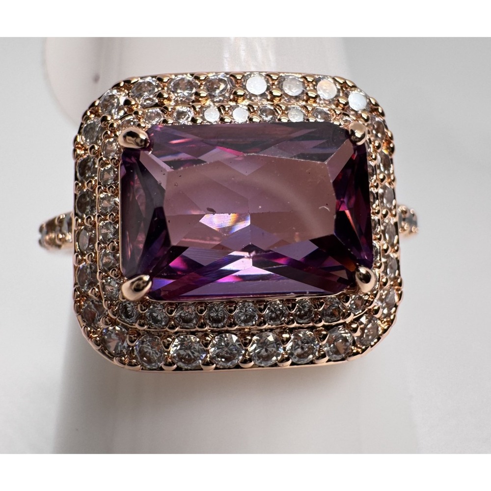 Ring Bomb Party She's A Trail Blazer Amethyst Rose Gold Ring RG33669 Size 9